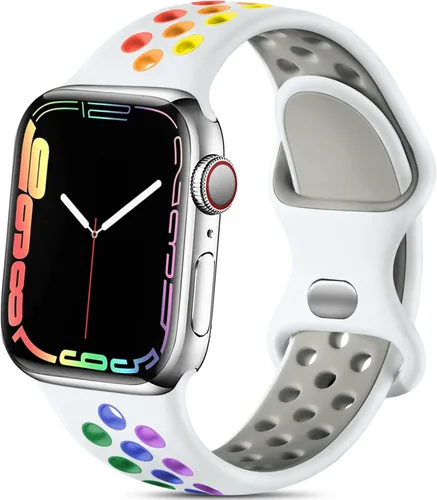 Vista 31 de Lerobo - Bandas deportivas compatibles con Apple Watch Band de 40 mm, 41 mm, 38 mm y 42 mm para Series 11, 10 para mujeres y hombres, suaves bandas