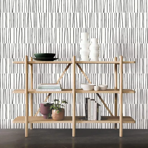 Vista 6 de Tempaper x Bobby Berk - Papel tapiz removible para despegar y pegar, color blanco y negro, 20.5 pulgadas x 9 pies, fabricado en los Estados Unidos