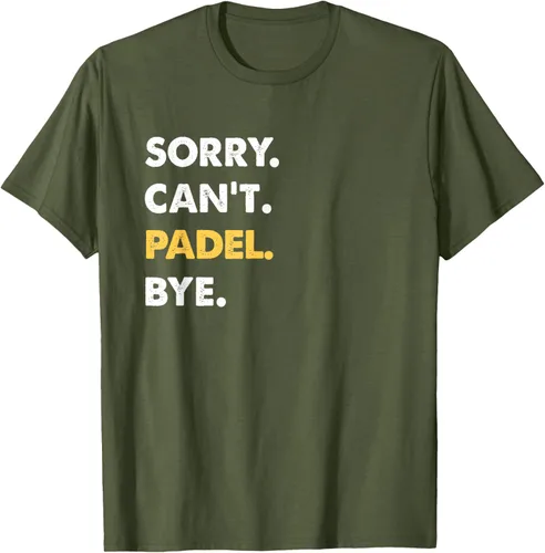 Vista 50 de Sorry Can't Padel Bye Funny Camiseta de Padel, Negro