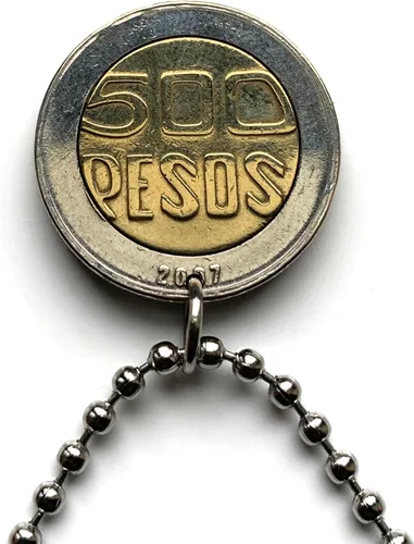 Vista 3 de 1996 Colombia 500 Pesos coin pendant Guacari Holy tree of Samán Valle del Cauca Cali Bogota Medellin Cartagena Santander Pereira Quimbaya Tairona
