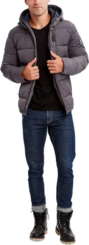 Vista 2 de Nautica Chaqueta tipo parka con capucha para hombre, resistente al agua y al viento