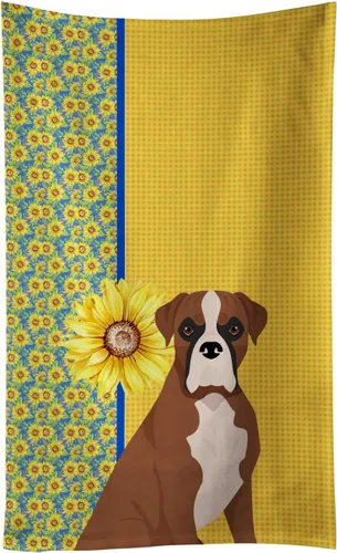 Vista 139 de Caroline's Treasures WDK5313KTWL - Toalla de cocina con diseño de girasoles de verano, color negro y tostado, Airedale Terrier, toalla de mano
