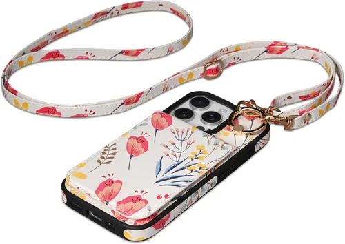 Vista 10 de Funda para iPhone 14 de 6.1'', Funda Cartera Cruzada Desmontable con Ranuras para Tarjetas con Bloqueo RFID, Anillo de Soporte de 360°, Funda Beige