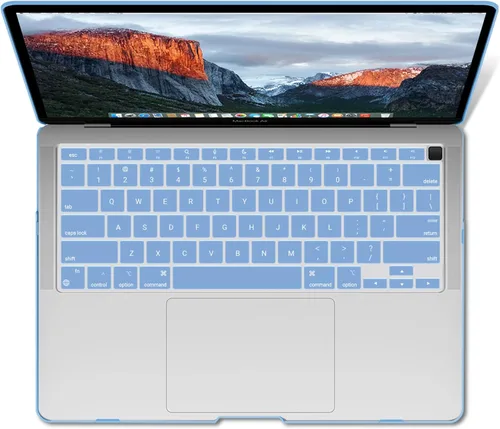 Vista 8 de IBENZER Compatible con Nuevo MacBook Air de 13 pulgadas Funda 2022 2021 2020 M1 A2337 A2179 A1932, Carcasa Rígida de Plástico con Cubierta de azul