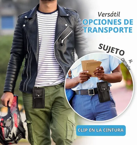 Vista 6 de Funda de cuero genuino para teléfono celular para cinturón, funda para cinturón para iPhone 17 Pro 16e 15 Pro 14 Pro 13 Pro 12 Pro Samsung Galaxy
