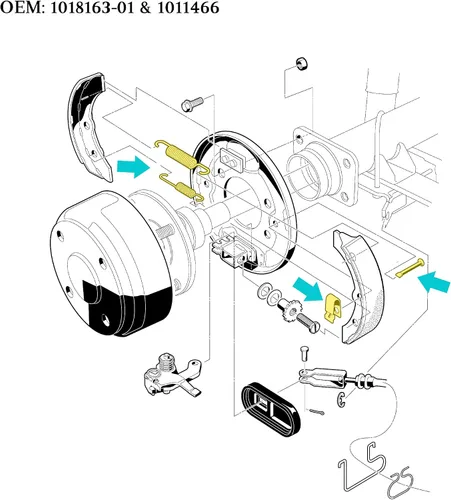 Vista 9 de 10L0L Kit de muelles de zapatas de freno para Club Car DS Precedent Golf Carts 1980-UP, reemplazar OEM # 1018163-01 1011466