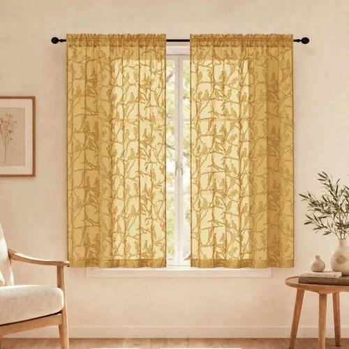 Vista 54 de OVZME Anji Clip Voile Sheer Tiers RD 2X30X36 Negro