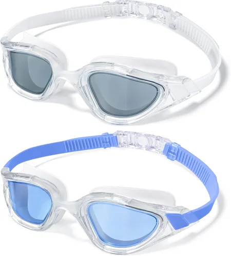 Vista 12 de Keary Gafas de natación para adultos para hombres y mujeres, gafas de natación para jóvenes, protección UV, antivaho, gafas de agua para piscina