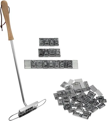 Vista 2 de Juego de hierro de marcar BBQ con letras intercambiables, nombres, alfabeto