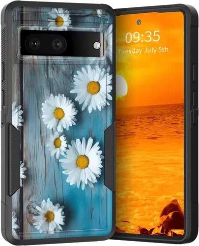 Vista 160 de Funda para Pixel 6A, Híbrida de Doble Capa de Servicio Pesado Resistente a Prueba de Golpes PC Duro + Funda Protectora de Silicona Suave para Google