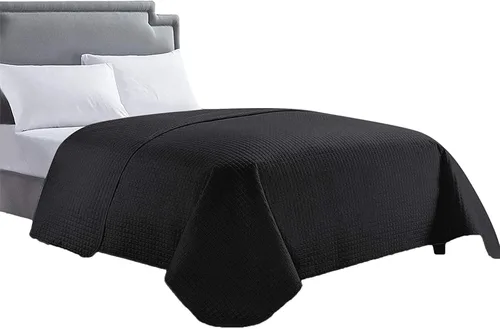 Vista 9 de HollyHOME Colcha de Cama Acolchada Pinsonic Individual Sólida Súper Suave de Lujo a Cuadros Cubrecama Cobertor de Cama, Gris Oscuro, Full/Queen