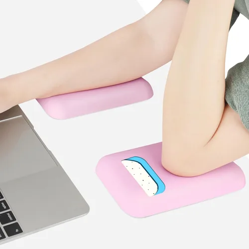 Vista 11 de Leolee Almohadillas ergonómicas negras con espuma viscoelástica y base antideslizante, para aliviar el dolor de codo y muñeca para computadora
