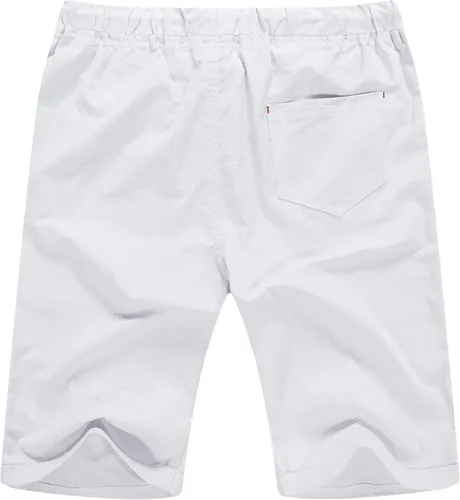 Vista 57 de Sailwind Pantalones cortos de lino para hombre, pantalones cortos casuales de playa con cordón