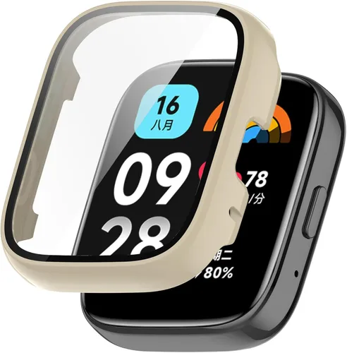 Vista 3 de Funda protectora compatible con Redmi Watch 3 Active/Redmi Watch 3 Lite, carcasa rígida de policarbonato templado de vidrio ultrafino, cubierta