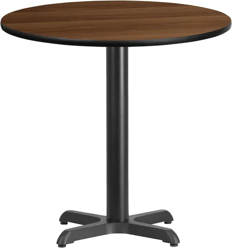 Vista 10 de BOWERY HILL Mesa de comedor cuadrada de 24" para restaurante en negro y nogal