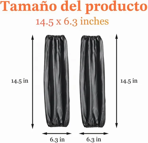 Vista 5 de Yzurbu 2 pares de fundas de PVC para brazos, protectores impermeables a prueba de aceite, fundas protectoras para brazos con puños elásticos