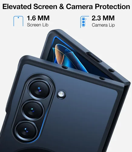 Vista 4 de TORRAS Funda magnética a prueba de golpes compatible con Samsung Galaxy Z Fold 6 con soporte para S Pen [compatible con Magsafe]