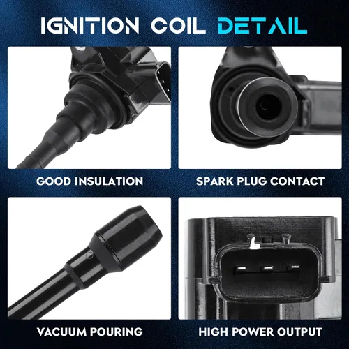 Vista 2 de Juego de 8 bobinas de encendido, paquete de 8 bujías Iridum compatibles con Infiniti QX56 5.6L 2011-2013, Infiniti QX80 5.6L 2014-2017 Reemplazar