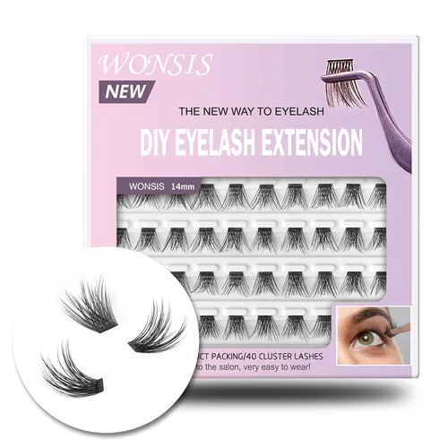 Vista 11 de Extensiones de pestañas en racimo de pestañas, pestañas individuales reutilizables, extensiones de pestañas individuales naturales para extensiones