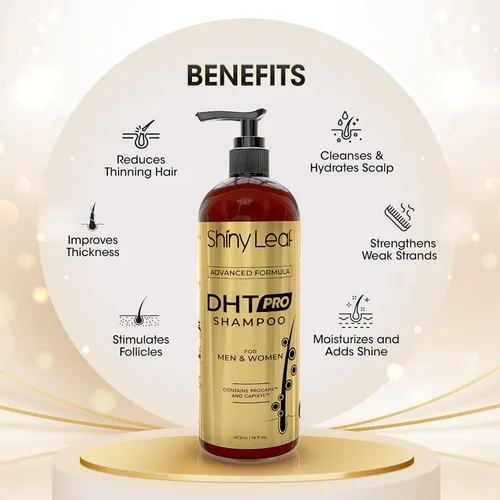 Vista 6 de Shiny Leaf DHT Pro Champú con Procapil y Capixyl para cabello adelgazante, 16 oz Advanced anti thinning shampoo with Procapil, Capixyl and DHT