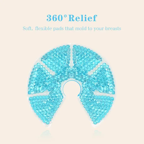 Vista 9 de Paquetes de hielo de gel para pecho caliente/frío, almohadillas de calor para lactancia materna, dolor de lactancia, mastitis, congestión, Azul