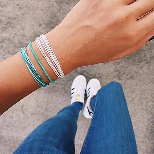 Vista 3 de Pura Vida - Pulsera 100 % impermeable, hecha a mano, con dije revestido y correa ajustable