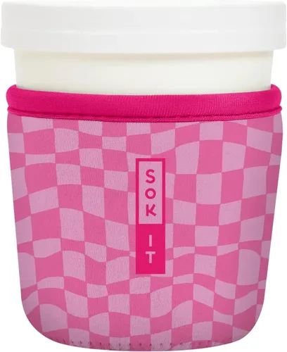 Vista 29 de Sok It IceCreamSok - Funda de neopreno aislada (flores abstractas, pintas de helado cónicas)