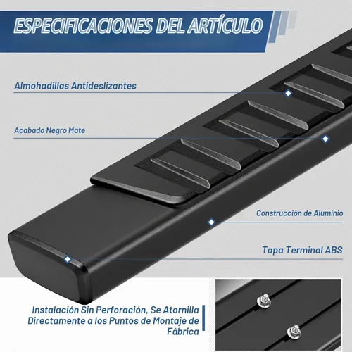 Vista 2 de Auto Dynasty - Estribos para Chevy Silverado Sierra Extended Cab 07-19