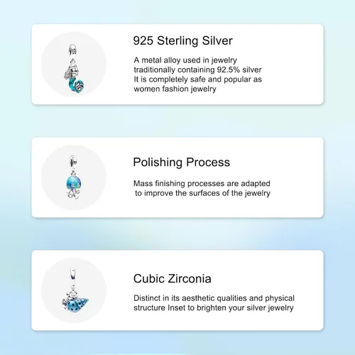 Vista 4 de 925 Sterling Silver Charms for Bracelets Necklaces Cartoon Animal Three in one Pendants Beads, Cartoon Charms Jewelry Gift for Women Girls