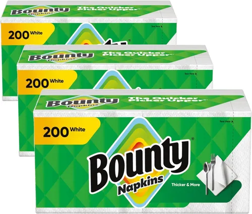 Vista 13 de Bounty Servilletas de papel, blancas, 200 unidades, el embalaje puede variar