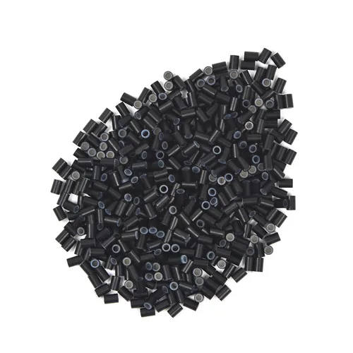 Vista 14 de 200 extensiones de cabello, micro anillos, enlaces, cuentas de anillo de cobre forradas de silicona, cuentas de cabello de 0.138 in para extensiones