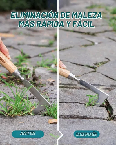 Vista 3 de Herramienta ligera de acero inoxidable para deshierbar grietas
