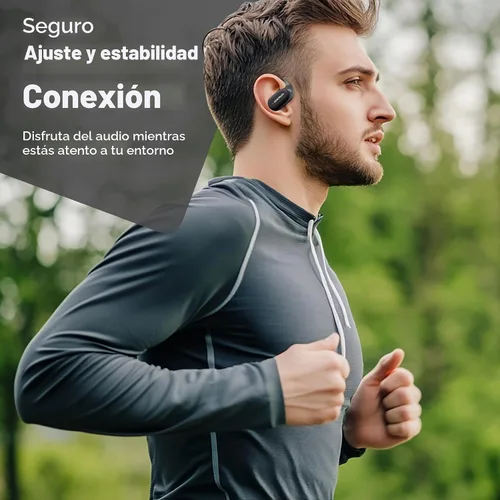 Vista 4 de Auriculares Bluetooth de conducción de aire, IPX5 impermeables de conducción de aire, audífonos sobre la oreja con micrófono, auriculares sobre