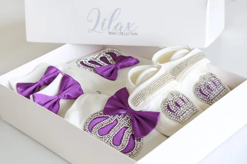 Vista 20 de Lilax Juego de regalo de 4 piezas para bebé niña recién nacida