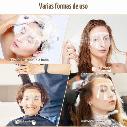 Vista 2 de 100 piezas de protector facial transparente - Protector ocular después de la cirugía de cataratas, protectores faciales transparentes desechables