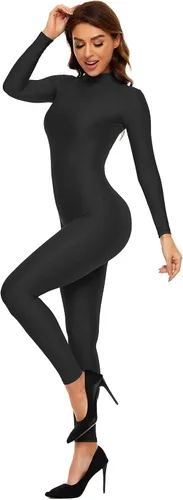 Vista 4 de Kepblom Traje completo de una pieza de manga larga con cuello alto para mujer Negro