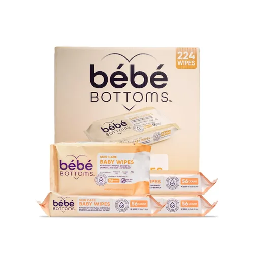 Vista 6 de Bébé Bottoms - Paño facial hipoalergénico y toallitas para bebé, sin fragancia ni parabenos, agradable para la piel sensible, esenciales de viaje