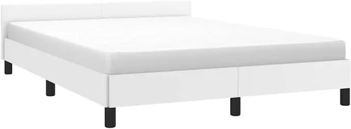 Vista 12 de vidaXL Base de cama de piel sintética, estilo escandinavo, soporte de listones, no necesita somier, sin colchón, fácil montaje, cama individual