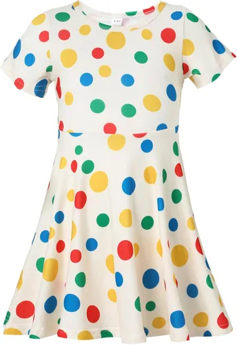 Vista 7 de Vestidos para niñas con estampado lindo, de manga corta, vestidos casuales de verano para niñas de 4 a 10 años