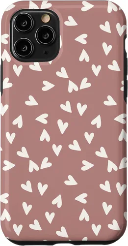 Vista 27 de Simple Chic Boho Heart Pattern - Carcasa para iPhone 16, color rosa polvoriento