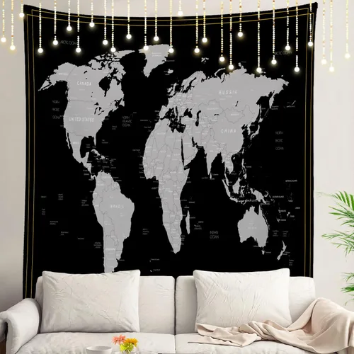 Vista 81 de Shrahala Tapiz de pared de hojas de arce otoñal, hojas rojas llameantes, fondo negro, tapiz grande para colgar en la pared, tapiz decorativo