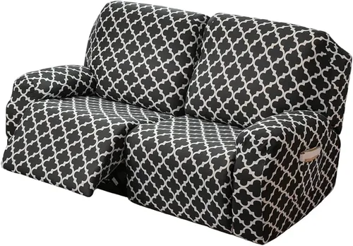 Vista 29 de Fundas elásticas para sillas reclinables, 4 piezas, fundas estampadas Lazyboy para sillón reclinable Lazyboy, funda de elastano suave para silla