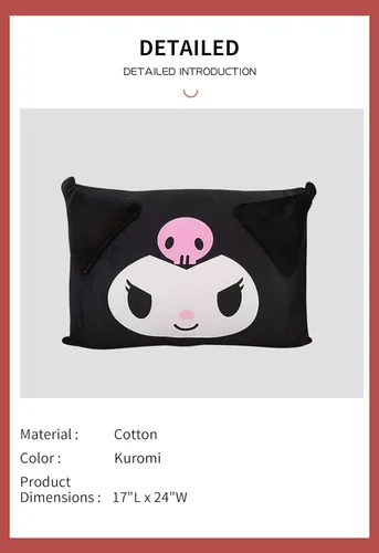 Vista 6 de Funda de almohada linda de dibujos animados de anime de doble cara de felpa para decoración de dormitorio de niña, funda de almohada de algodón