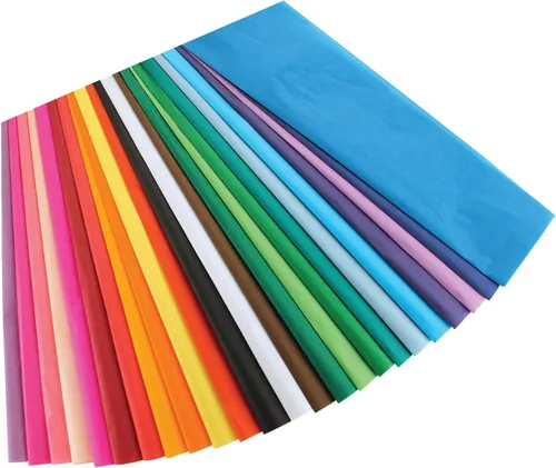 Vista 4 de Hygloss Surtido de papel de seda que destiñe, 12 x 18 pulgadas, 20 colores surtidos, 50 hojas por paquete, 2 paquetes (100 hojas en total)