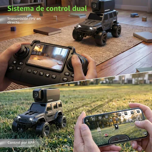 Vista 3 de 1/64 FPV Mini RC Car Truck Camera Toys with LCD Screen for Kids Adults Gift Dark Gray