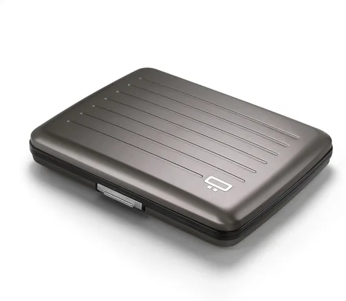 Vista 8 de Cartera de aluminio, gran capacidad, protección RFID. Modelo: OSLO LARGE Aluminio negro