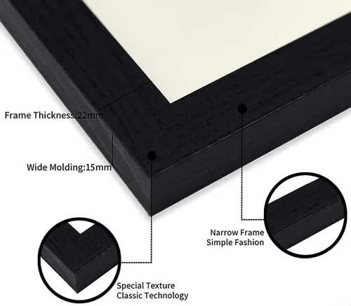 Vista 7 de YK artwood Impresiones en lienzo personalizadas con tus fotos, marco personalizado de 8 x 8 pulgadas, marco moderno de madera negra con tu foto