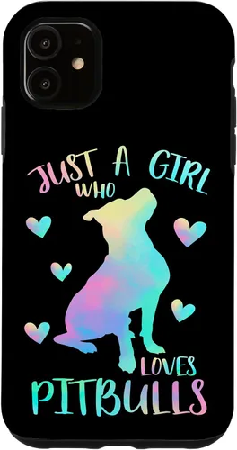 Vista 8 de Just a Girl Who Loves Pitbulls Watercolor Cute Pitbull Mama Case for iPhone 17