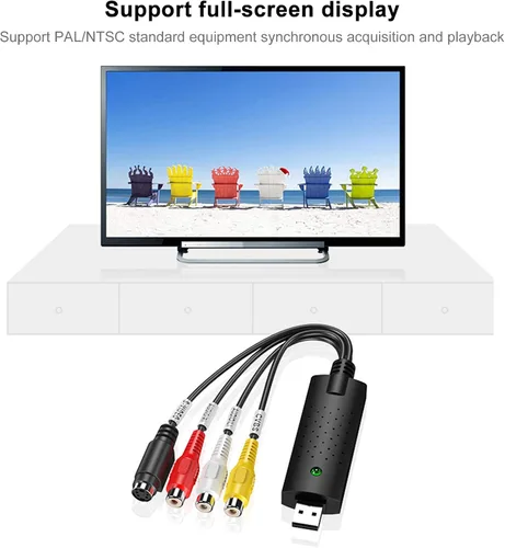 Vista 3 de PUSOKEI Tarjeta de captura USB 2.0 AV/Composite y SVideo Audio Tarjeta de captura de vídeo Tarjeta de recogida de vídeo para XP/Vista/7/8/10/Linux