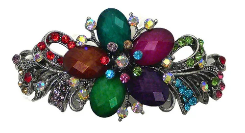 Vista 44 de Paquete de docenas de pasadores grandes jcgy con cristales brillantes, pinzas para el cabello gruesas, 1 unidad de 12 colores, 0052-D